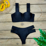 High Waist Bikini Push Up Splicing Women Swimsuit