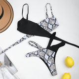 Sexy Leopard Push Up Thong High Cut Swimwear Bikini Set