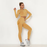 Long Sleeve Top High Waist Belly Control Legging Sport Suit