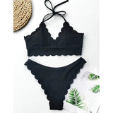 Push Up Swimsuits String Halter Lace Beachwear Bikini Set