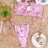 Sexy Bandeau Swimsuit Women Two-pieces Bikini Set