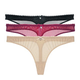 Transparent Low-Rise G-String Panties 3-Piece