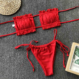 Sexy Bandeau Swimsuit Women Two-pieces Bikini Set