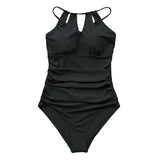 Lace Up Back One-Piece Swimsuit Cut Out Monokini