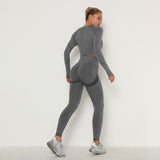 Long Sleeve Top High Waist Belly Control Legging Sport Suit