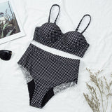 Push Up Bikinis Lace Women High Waist Dot Beachwear