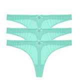 Transparent Low-Rise G-String Panties 3-Piece