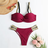 Sexy Women 2-Pieces Bikini Push Up With Cup Swimwear