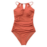 Lace Up Back One-Piece Swimsuit Cut Out Monokini