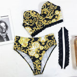 Women's Hot Bikini Two-pieces With Lace Straps Bathing Suit