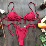 Women's Lace Up Bikini Female Two-Pieces Swimwear