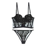 Embroidery Lace Sexy Bra and Panty Underwear Set