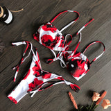 Women's Lace Up Bikini Female Two-Pieces Swimwear