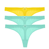 Transparent Low-Rise G-String Panties 3-Piece