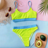 Women's Ribbed High Waist Swimwear Two-Piece Bikini Set