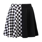 Punk Gothic Plaid A Line Plaid Patchwork Grunge Mini Skirt