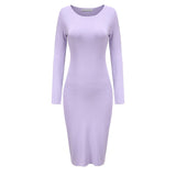 Long Sleeve Knit  Bodycon Sexy Party Sweater Dresses