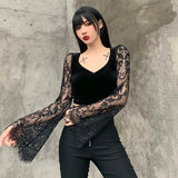 Killstar Velvet Long Sleeve Top