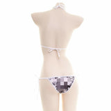 Cute Japanese Halter Lolita Cosplay Lingerie Panties And Bra Set