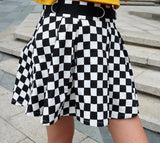 Women's High Waisted Checkered Skirt