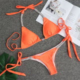 Women's Jeweled Rhinestone Bling Diamond Bikini 2-Pieces Swimwear