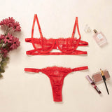 Women's Underwear Lace Erotic Lace Bra Panties Lingerie Set