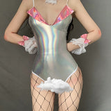 Bunny Cosplay Costume Halloween PU Leather Erotic Kawaii Lingerie Set