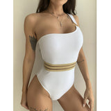 Sexy One-Piece Swimsuit Solid Thong Backless Monokini