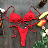 Women's Lace Up Bikini Female Two-Pieces Swimwear