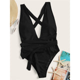 Women's Sexy Wrap Around V-Neck 1-Piece Monokini