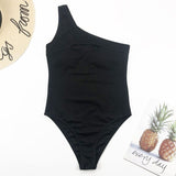 Cut Out One Shoulder High Cut Sexy 1-Piece Swimsuit