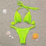 Women's Bling Rhinestone Mini Bikini 2-Pieces Swimsuit