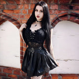 Lace Gothic Mesh Hollow Out Patchwork Sleeveless Bodycon Bodysuit