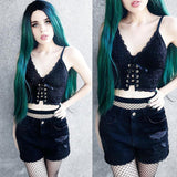 Bandage Lace Camis Gothic Punk Spaghetti Straps Tank Tops