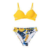 Push Up Floral Wrap Bikini Sets Thong 2-Pieces Swimsuits