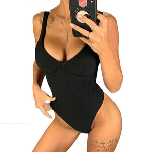 Women Sexy Swimwear One Piece High Cut Swimsuit