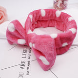 Women's Coral Fleece Makeup Bow Headband