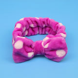 Women's Coral Fleece Makeup Bow Headband