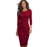 Solid Color Elegant Formal Party Bodycon Dress