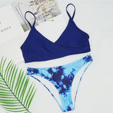 Tie Dye Swimsuit Push Up Sexy Strap Women's Bikini Set