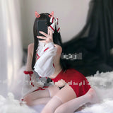 Cosplay Japanese Kimono Witch Heart Bikini Lingerie Set