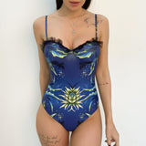 Sexy One-Piece Swimsuit Solid Thong Backless Monokini