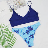 Tie Dye Swimsuit Push Up Sexy Strap Women's Bikini Set