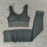 Dry Fit Two Piece Tight Crop top Bra Legging Gym Sets