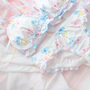 Wire Free Soft Underwear Kawaii Lolita Bra and Panty Set