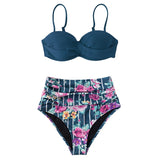 Floral Push Up High Waist Bikini Sets 2-Pieces Swimwear