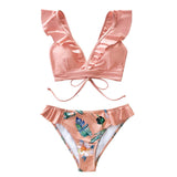 Women's Sexy Ruffle Low-Waist Two Pieces Bikini Set