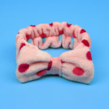 Women's Coral Fleece Makeup Bow Headband