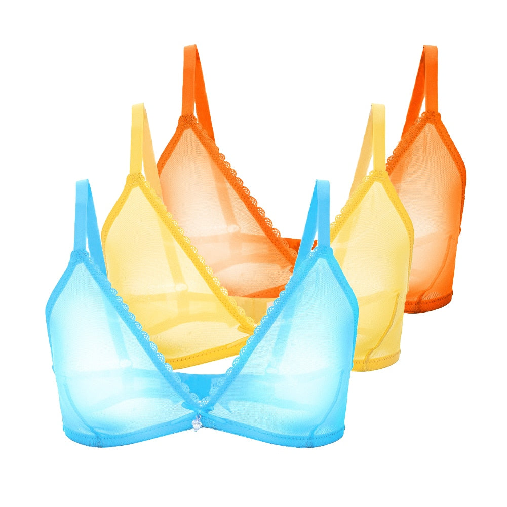 Ultra-Thin Mesh Lingerie Breathable Bra 3-Piece Combination