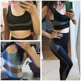 Dry Fit Two Piece Tight Crop top Bra Legging Gym Sets